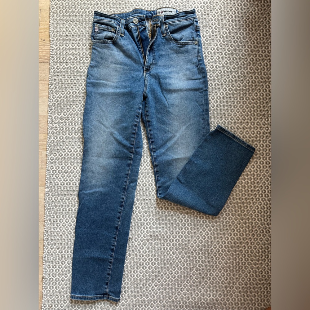Ag Adriano Goldschmied Blue Bootcut Jeans with Faded Wash